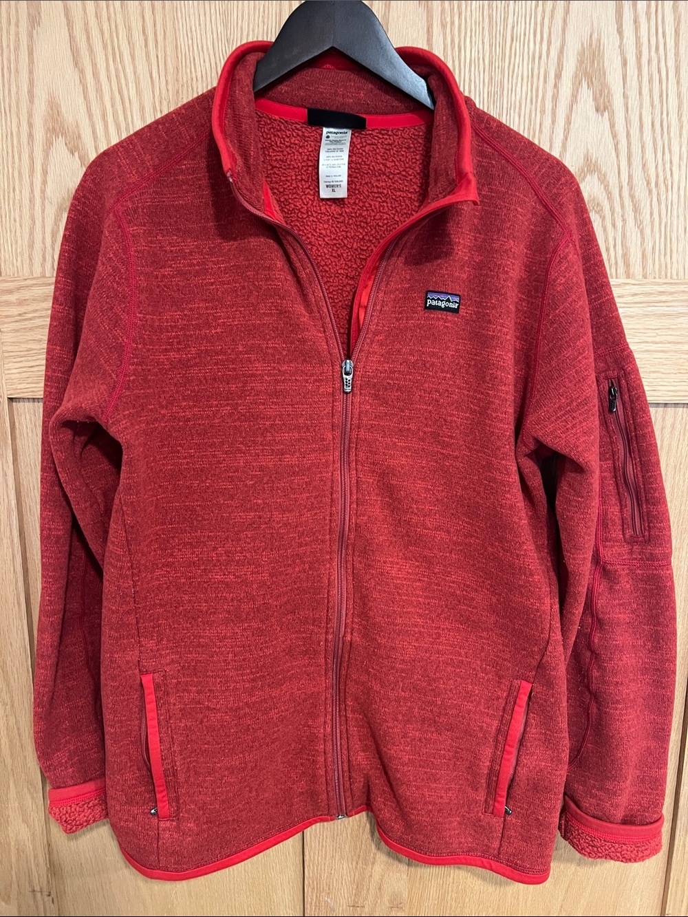 Patagonia women’s Red Heather Full-Zip Fleece Jacket